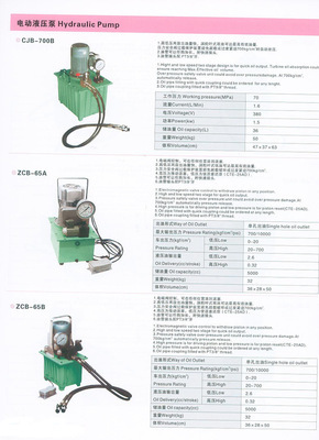 杭州錢江五金電器廠直供 ZCB-65A型電動液壓泵產品詳解
